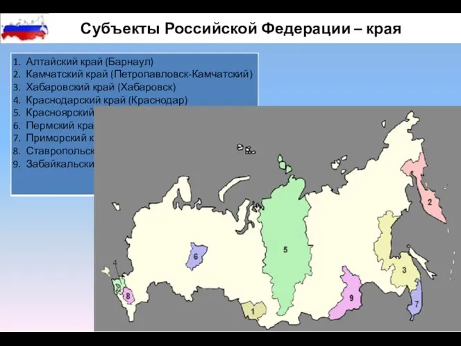 Субъекты Российской Федерации – края