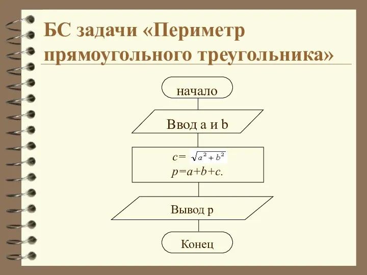 БС задачи «Периметр прямоугольного треугольника»