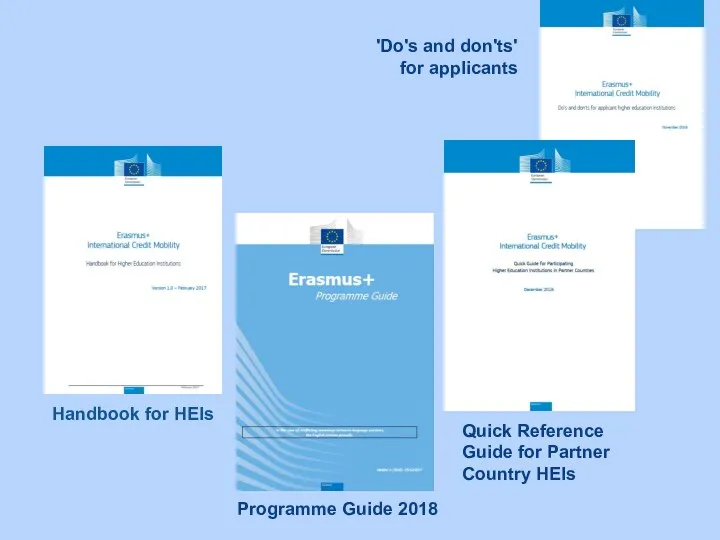 Programme Guide 2018 Quick Reference Guide for Partner Country HEIs 'Do's and don'ts'