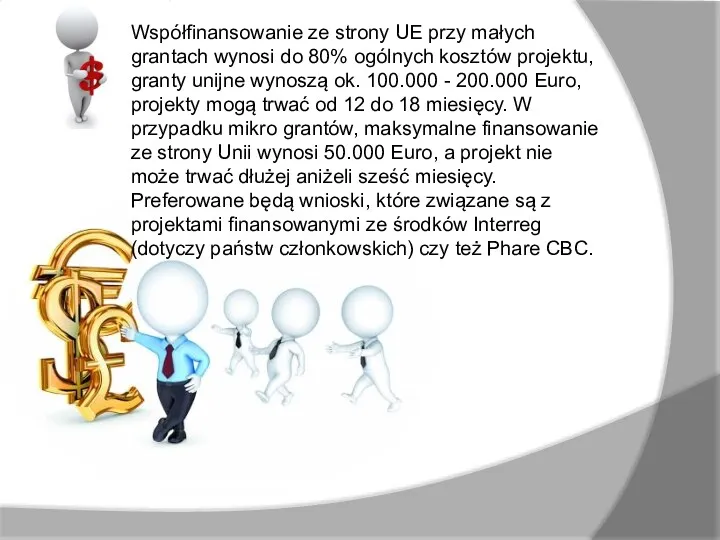 Współfinansowanie ze strony UE przy małych grantach wynosi do 80%