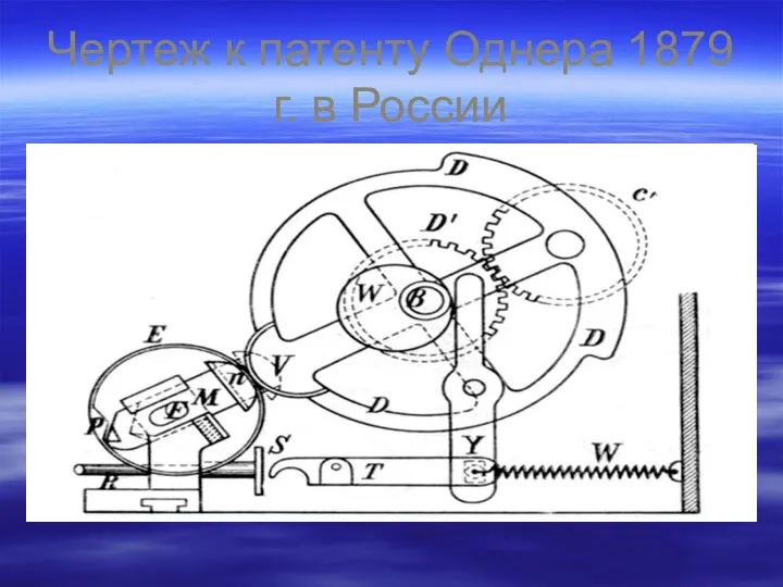 Чертеж к патенту Однера 1879 г. в России