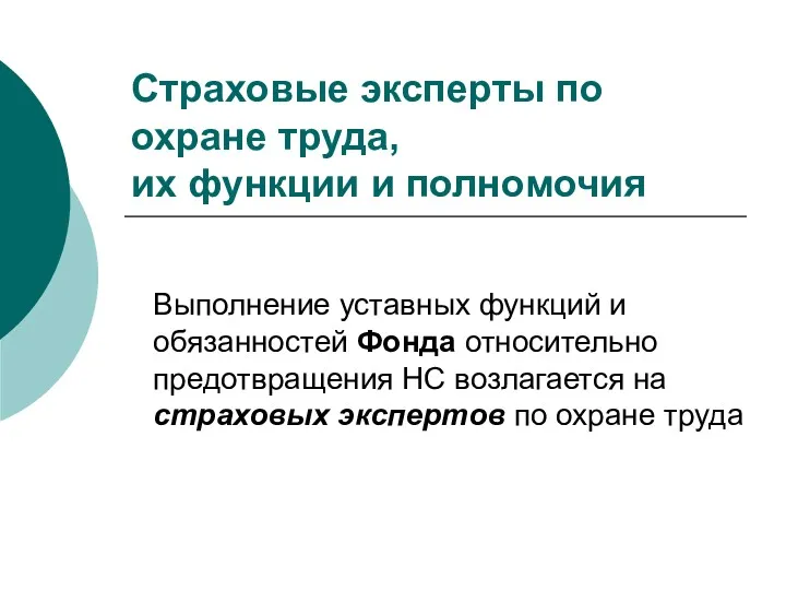 Страховые эксперты по охране труда, их функции и полномочия Выполнение