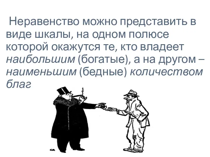 Неравенство можно представить в виде шкалы, на одном полюсе которой