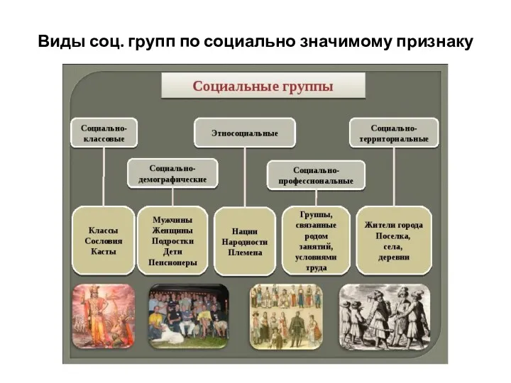 Виды соц. групп по социально значимому признаку