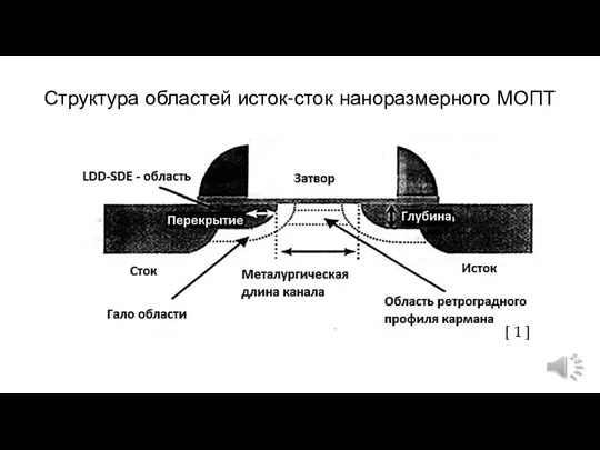 Структура областей исток-сток наноразмерного МОПТ [ 1 ]