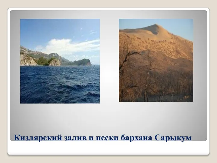 Кизлярский залив и пески бархана Сарыкум