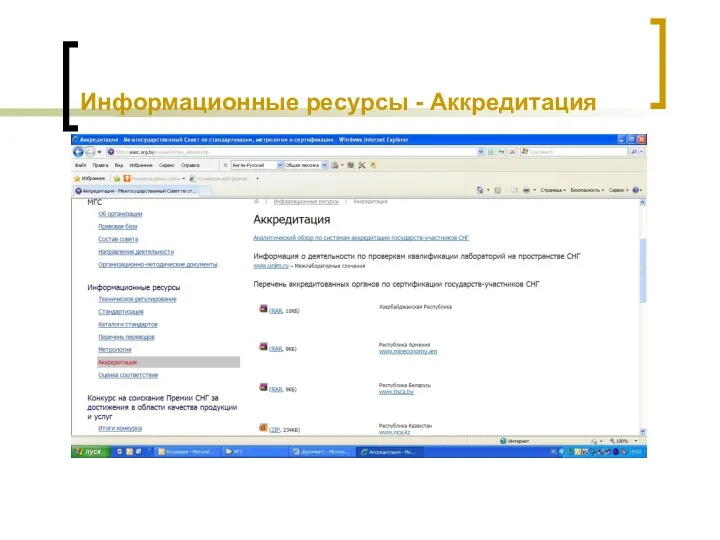 Информационные ресурсы - Аккредитация