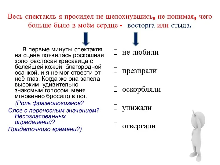 В первые минуты спектакля на сцене появилась роскошная золотоволосая красавица