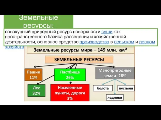 Земельные ресурсы: совокупный природный ресурс поверхности суши как пространственного базиса