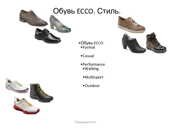 Обувь ECCO Formal Casual Performance Walking Multisport Outdoor Продукция ECCO Обувь ECCO. Стиль.