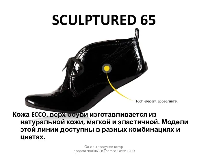 SCULPTURED 65 Основы продукта: товар, представленный в Торговой сети ECCO