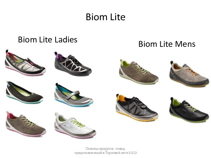Biom Lite Biom Lite Ladies Biom Lite Mens Основы продукта: товар, представленный в Торговой сети ECCO