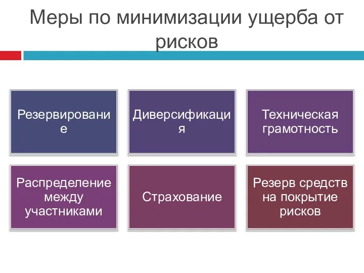 Меры по минимизации ущерба от рисков