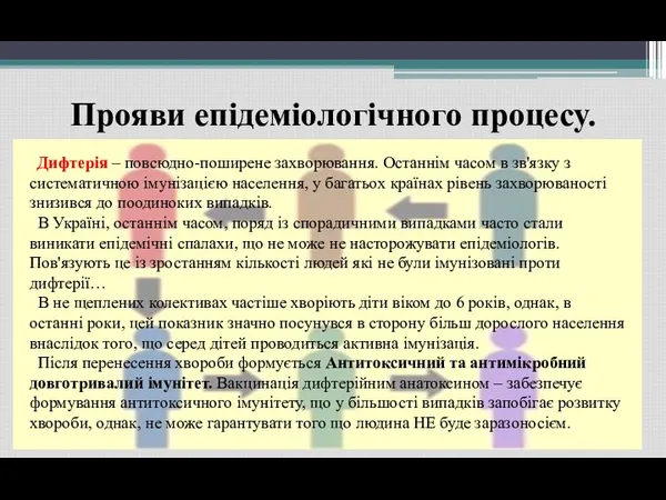 Прояви епідеміологічного процесу. Дифтерія – повсюдно-поширене захворювання. Останнім часом в