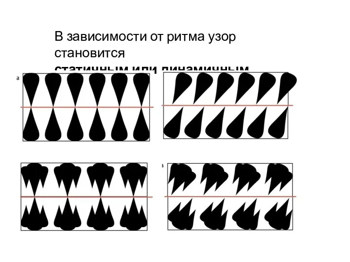 В зависимости от ритма узор становится статичным или динамичным.