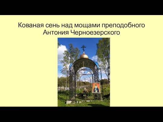 Кованая сень над мощами преподобного Антония Черноезерского