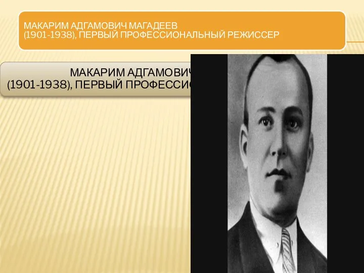 МАКАРИМ АДГАМОВИЧ МАГАДЕЕВ (1901-1938), ПЕРВЫЙ ПРОФЕССИОНАЛЬНЫЙ РЕЖИССЕР