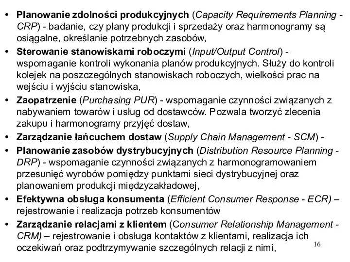 Planowanie zdolności produkcyjnych (Capacity Requirements Planning - CRP) - badanie,