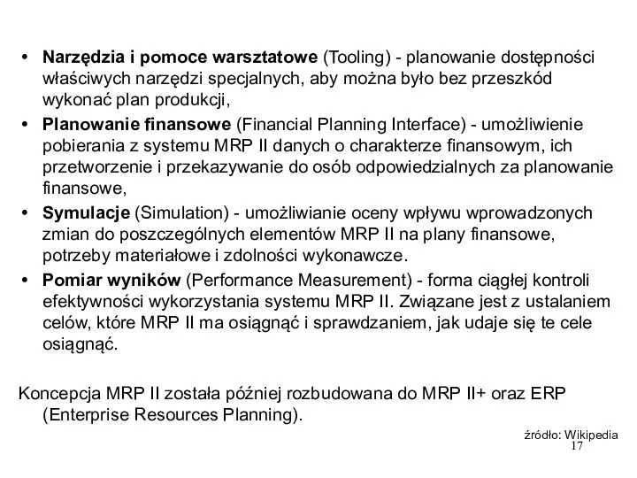 Narzędzia i pomoce warsztatowe (Tooling) - planowanie dostępności właściwych narzędzi