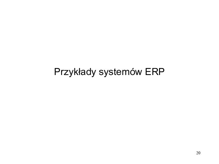 Przykłady systemów ERP