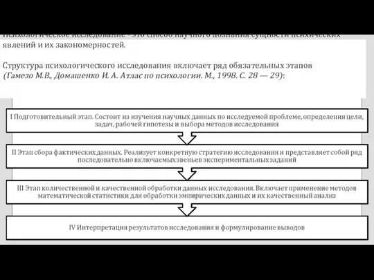 Психологическое исследование - это способ научного познания сущности психических явлений