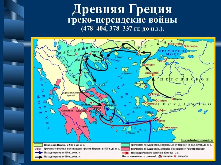 Древняя Греция греко-персидские войны (478–404, 378–337 гг. до н.э.).