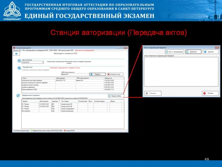 Станция авторизации (Передача актов)