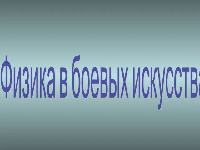 Физика в боевых искусствах