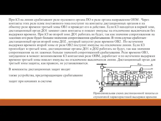 При КЗ на линии срабатывают реле пускового органа ПО и