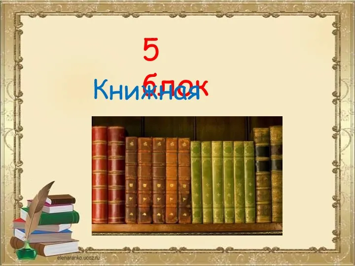 5 блок Книжная полка