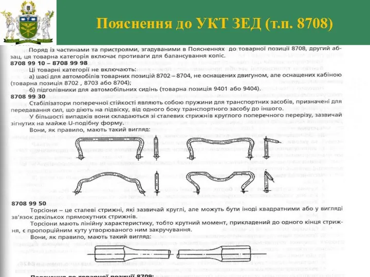 Пояснення до УКТ ЗЕД (т.п. 8708)