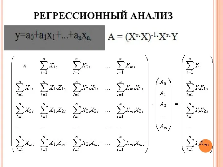 РЕГРЕССИОННЫЙ АНАЛИЗ