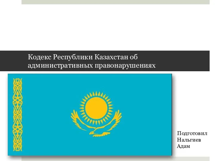 Кодекс Республики Казахстан об административных правонарушениях