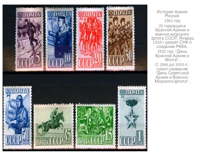 История Армии России 1941 год 23 годовщина Красной Армии и