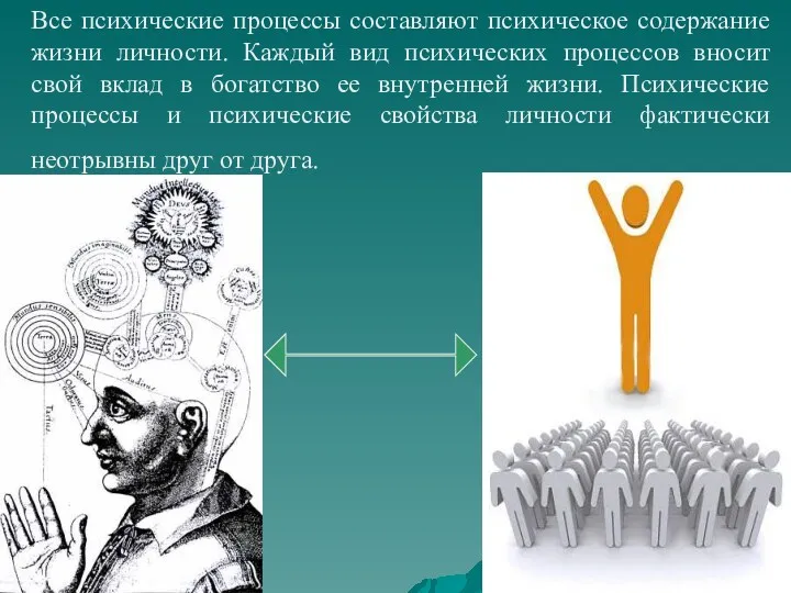 Все психические процессы составляют психическое содержание жизни личности. Каждый вид