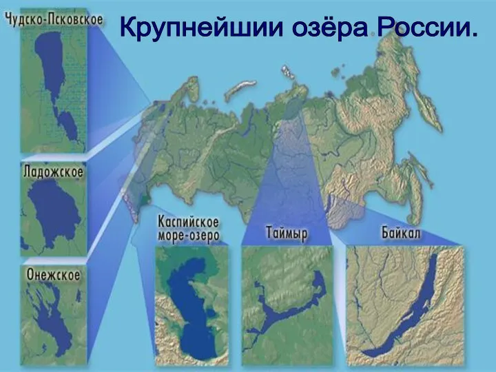 Крупнейшии озёра России.