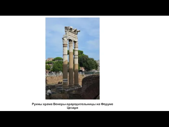 Руины храма Венеры-прародительницы на Форуме Цезаря