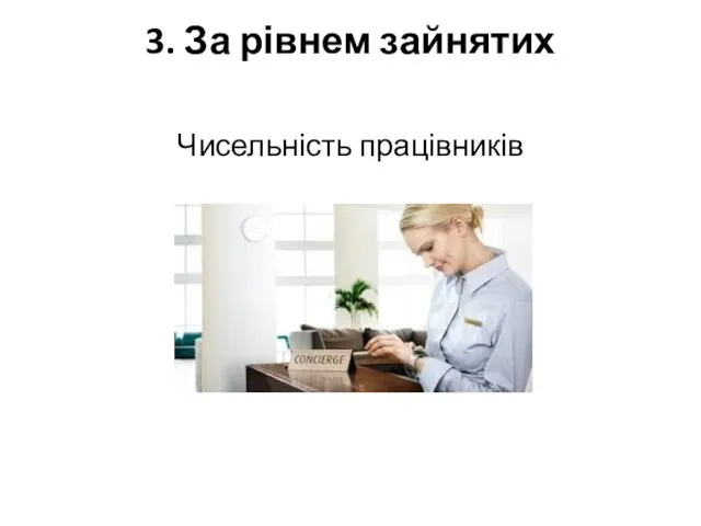 3. За рівнем зайнятих Чисельність працівників