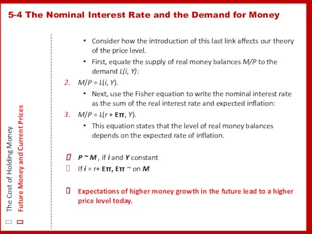 5-4 The Nominal Interest Rate and the Demand for Money