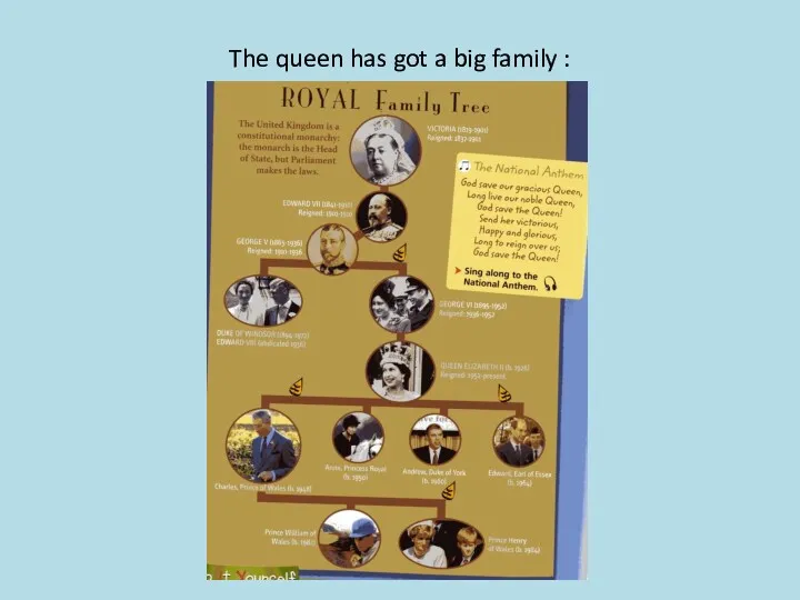 The queen has got a big family :