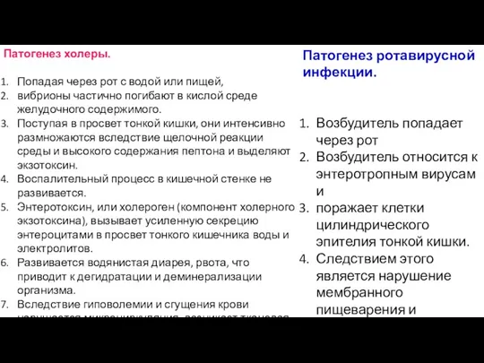 Патогенез холеры. Попадая через рот с водой или пищей, вибрионы