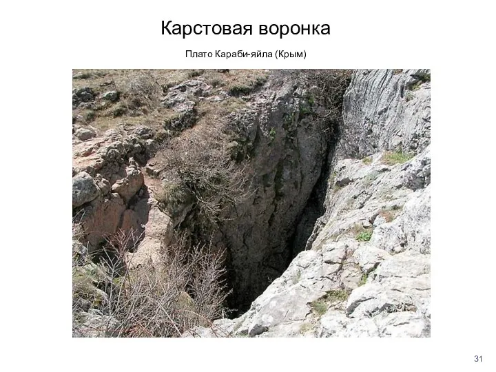 Карстовая воронка Плато Караби-яйла (Крым)