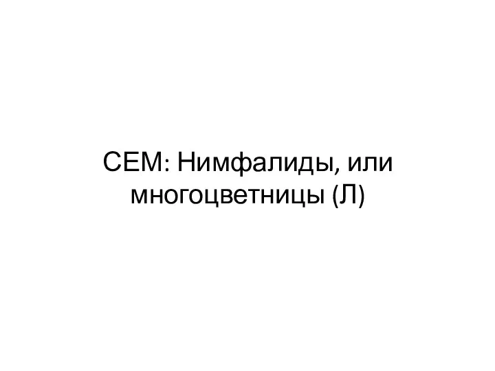 СЕМ: Нимфалиды, или многоцветницы (Л)