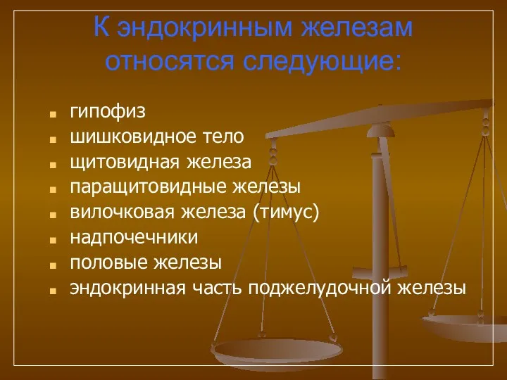 К эндокринным железам относятся следующие: гипофиз шишковидное тело щитовидная железа