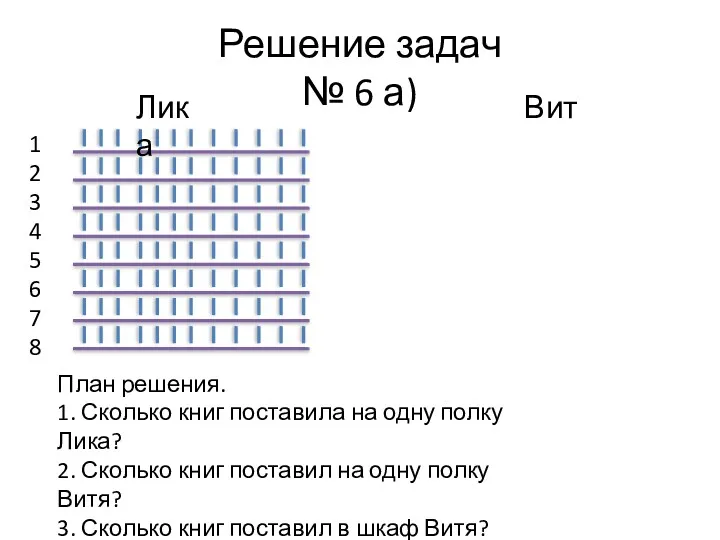 Решение задач № 6 а) 1 2 3 4 5