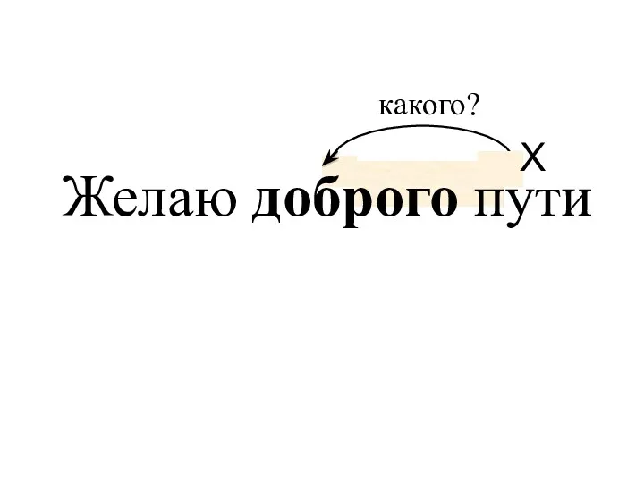 какого? Х Желаю доброго пути