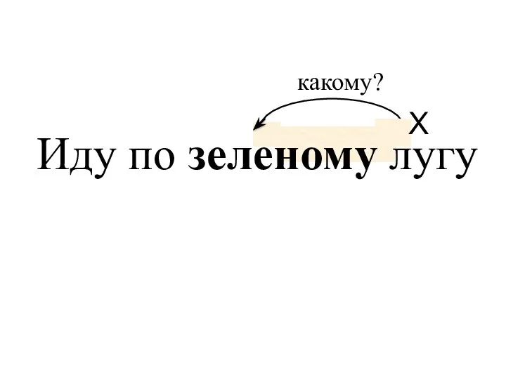 какому? Х Иду по зеленому лугу