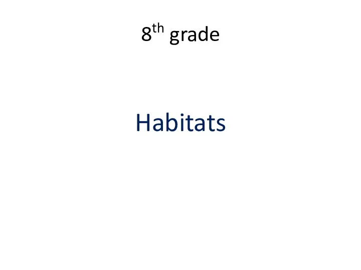 Habitats. What is a habitat?