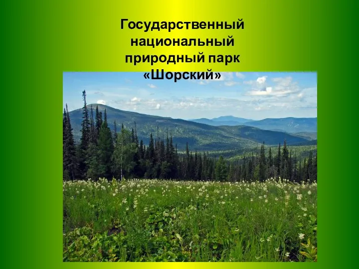 Государственный национальный природный парк «Шорский»