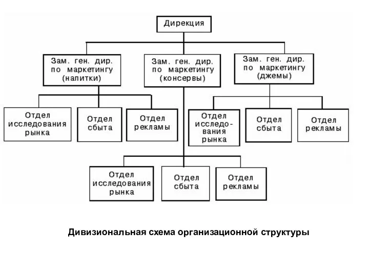 Дивизиональная схема организационной структуры